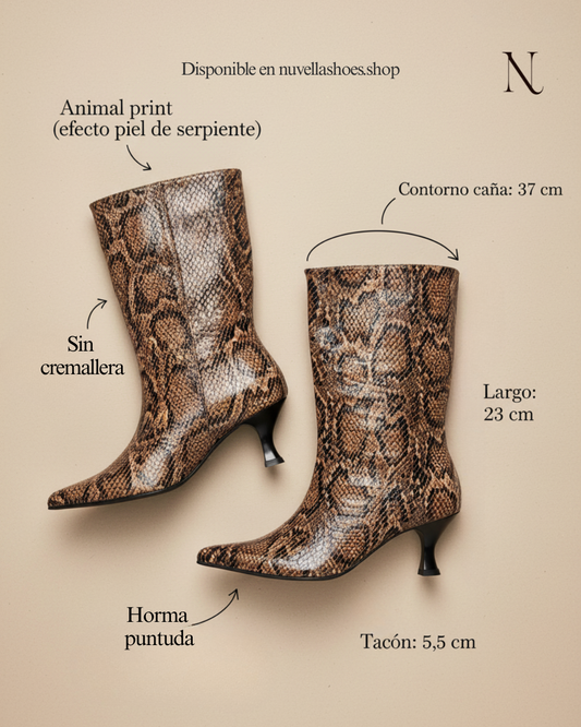 SERPENTA – Botín Efecto Piel de Serpiente